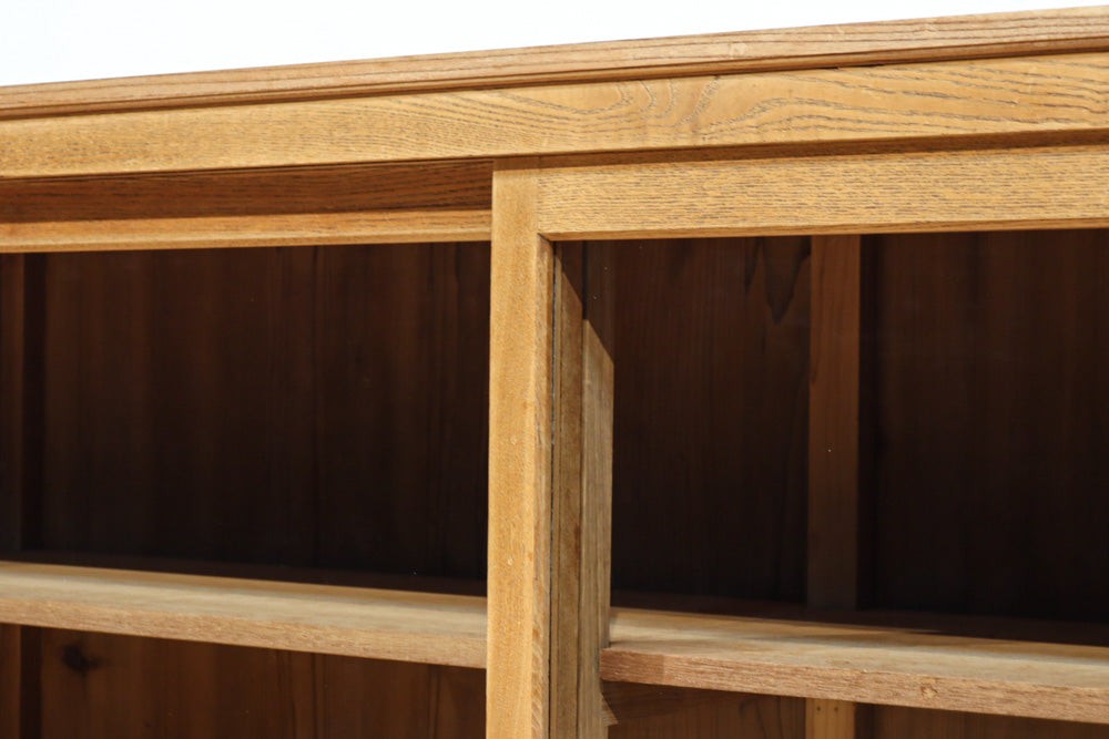 温もり溢れる木地色のオークレトロガラスケース　BB3383