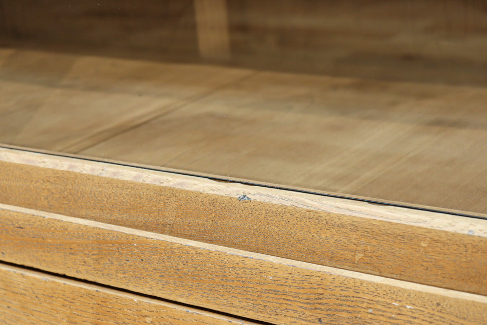 温もり溢れる木地色のオークレトロガラスケース　BB3383