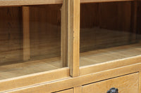 温もり溢れる木地色のオークレトロガラスケース　BB3383