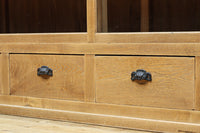 温もり溢れる木地色のオークレトロガラスケース　BB3383