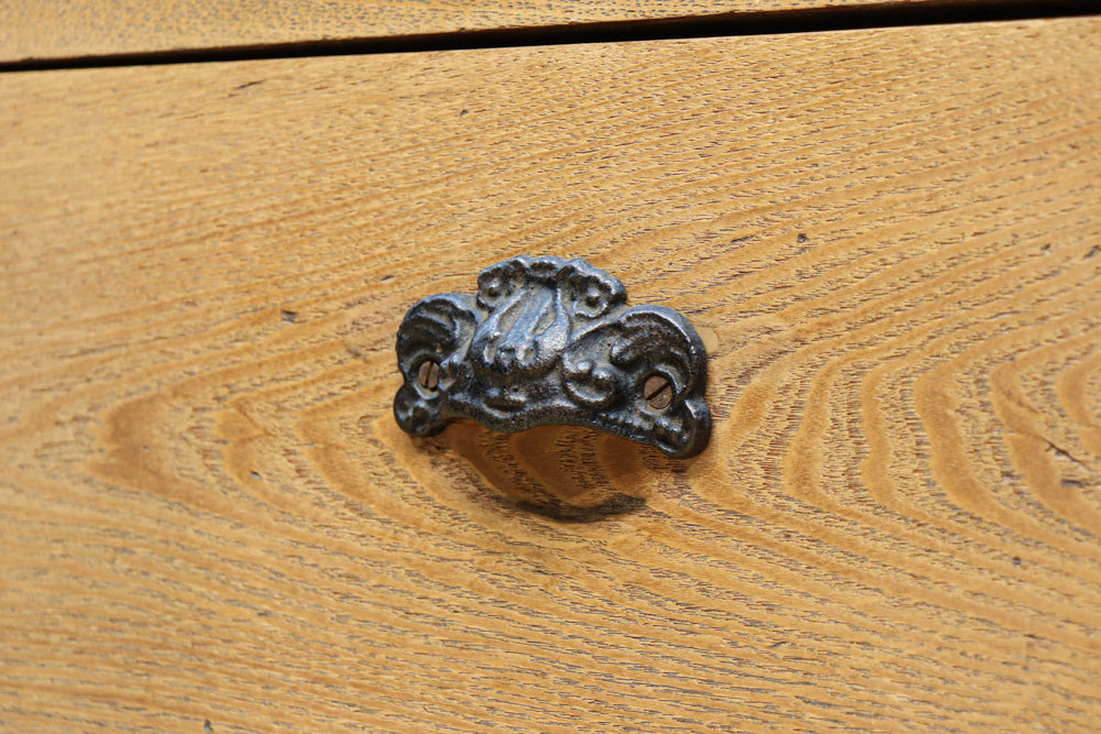 温もり溢れる木地色のオークレトロガラスケース　BB3383