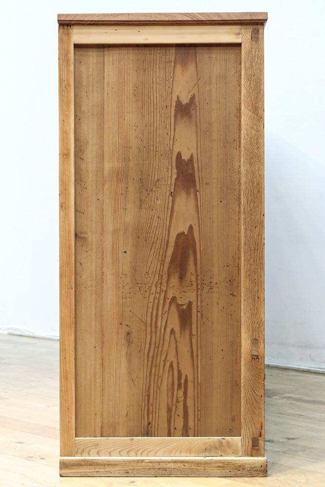 温もり溢れる木地色のオークレトロガラスケース　BB3383