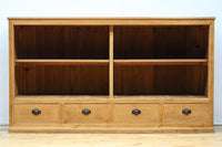 温もり溢れる木地色のオークレトロガラスケース　BB3383