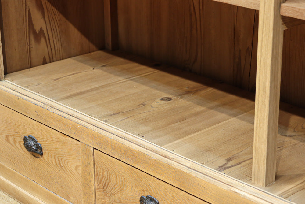 温もり溢れる木地色のオークレトロガラスケース　BB3383