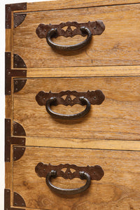 扇面装飾金具が縁起良い枕箪笥　BB3388