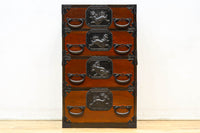 唐獅子の装飾金具が圧巻の華やかで凛々しい仙台箪笥　BB3391