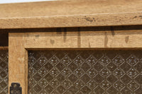 昭和レトロ!! フローラガラスが目を惹く、小振りで可愛らしいキャビネット　BB3399