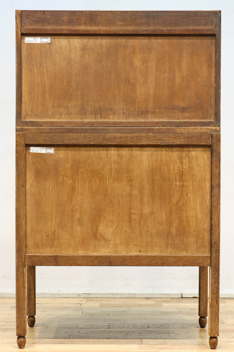 昭和レトロ!! フローラガラスが目を惹く、小振りで可愛らしいキャビネット　BB3399