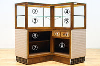 L-shaped glass display case BB3428