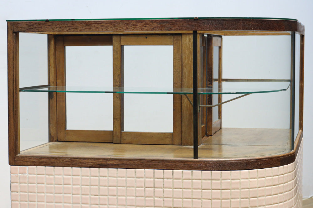 L-shaped glass display case BB3428