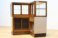 L-shaped glass display case BB3428