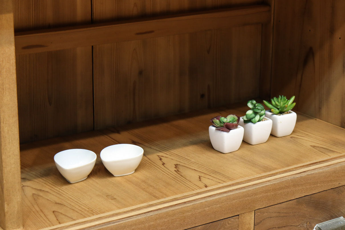 稀少‼︎ 温かみのある木地色に引き出しを上下に備えたレトロオークガラスケース　BB3450