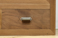 稀少‼︎ 温かみのある木地色に引き出しを上下に備えたレトロオークガラスケース　BB3450