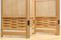 綺麗な杢目模様を作る格子造りの四つ折り衝立　DC8478