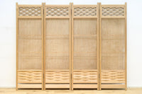 綺麗な杢目模様を作る格子造りの四つ折り衝立　DC8478