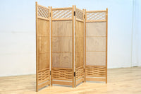 綺麗な杢目模様を作る格子造りの四つ折り衝立　DC8478