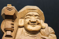 笑顔が魅力的な大きな木彫りの大黒様　DC3891