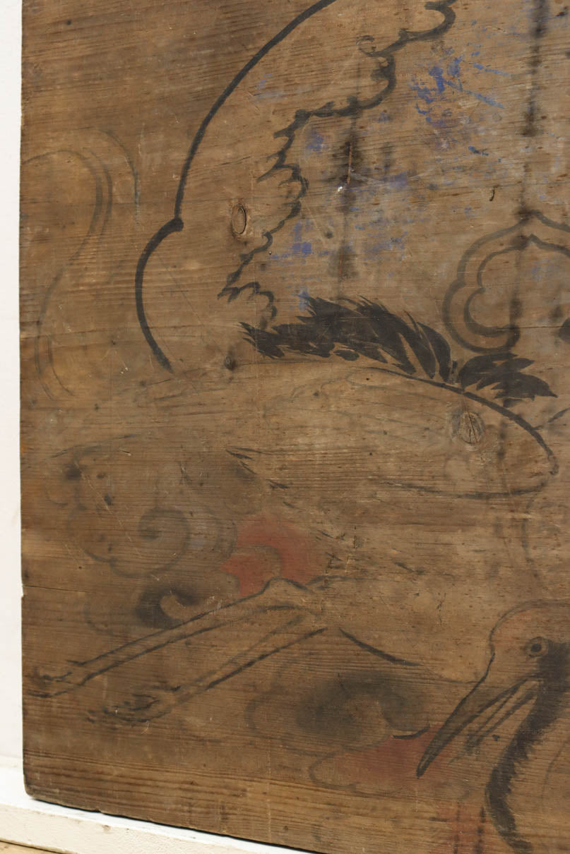 亀と鶴の縁起物が描かれた絵入り厚板　DC4060ab　在庫(a:0 b:1)枚