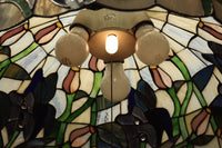 大型サイズ!! カラフルな花模様が美しいステンドグラス装飾のシャンデリア　DC4223