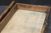 引き出しの杢目が繋がり和の趣きある稀少桑材硯箱　DC4233