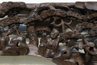 仙人6人の個性が垣間見れる唐木の彫刻の置き物　DC4512