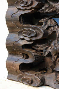 仙人6人の個性が垣間見れる唐木の彫刻の置き物　DC4512