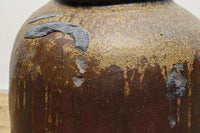 釉薬の垂れ模様が風情ある中型の常滑カメ　DC4536