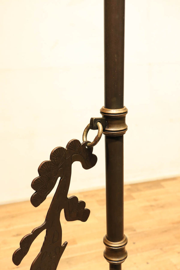 松竹梅と縁起良い真鍮製の自在鉤　DC4627