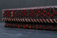 緻密な碁盤目の竹編みが見事な大型の文入れ　DC4787