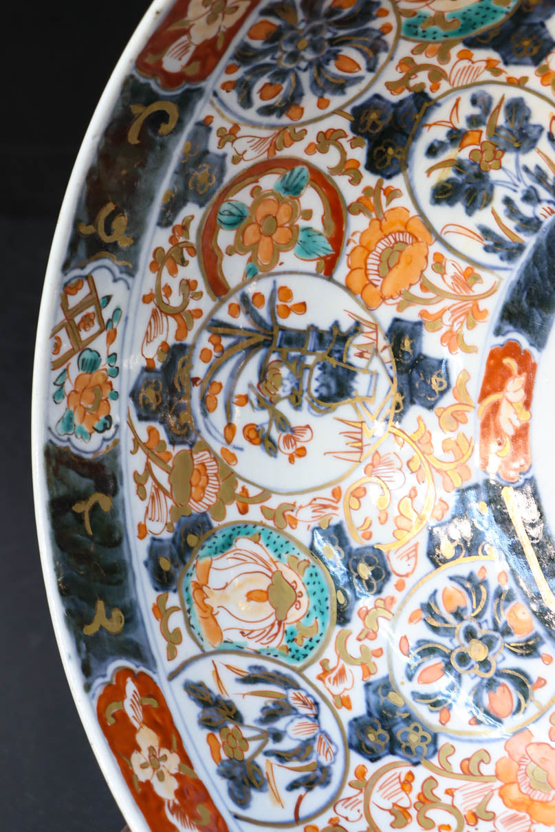 鮮やかな色彩で雅な面持ちある古伊万里の大鉢　DC4791ab　在庫(a:1 b:1)個