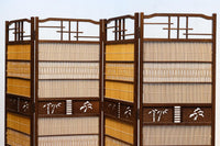 竹と松や風景の透かし模様で上品な４つ折り衝立　DC4982