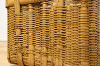 繊細な竹編み作りの角カゴ　DC4992c