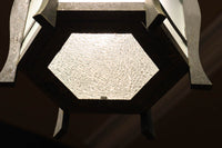 六角形の風情あるスリガラス入り吊り灯籠　DC5137
