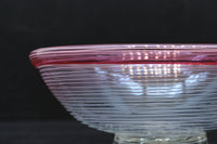 赤縁で涼し気なガラス鉢　三つ揃え　DC5332　在庫1組