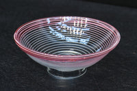 Red edges glass bowl 3 pieces / 1 set DC5332