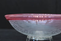 赤縁で涼し気なガラス鉢　三つ揃え　DC5332　在庫1組