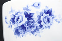 藍色のバラの花柄が美しいノリタケの火鉢　DC5409