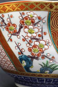 細やかに花や模様が描かれた菓子鉢(共箱付き)　DC5412　在庫1組
