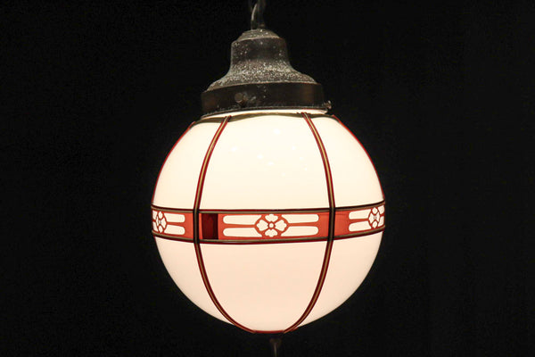 朱セルの菊菱帯装飾で華のある球体型電笠　DC5420