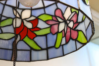 色鮮やかな花模様が素敵なステンドグラスの電笠　DC5614