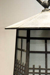 六角屋根の風情漂うスリガラス入り大型吊り灯籠　DC5526