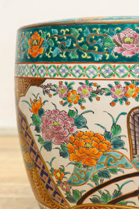 華やかな色彩で和の趣き溢れる陶器製火鉢　DC5538　在庫2個