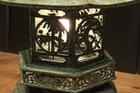 風情ある明りが灯る風格漂う青銅製の灯籠　DC5597