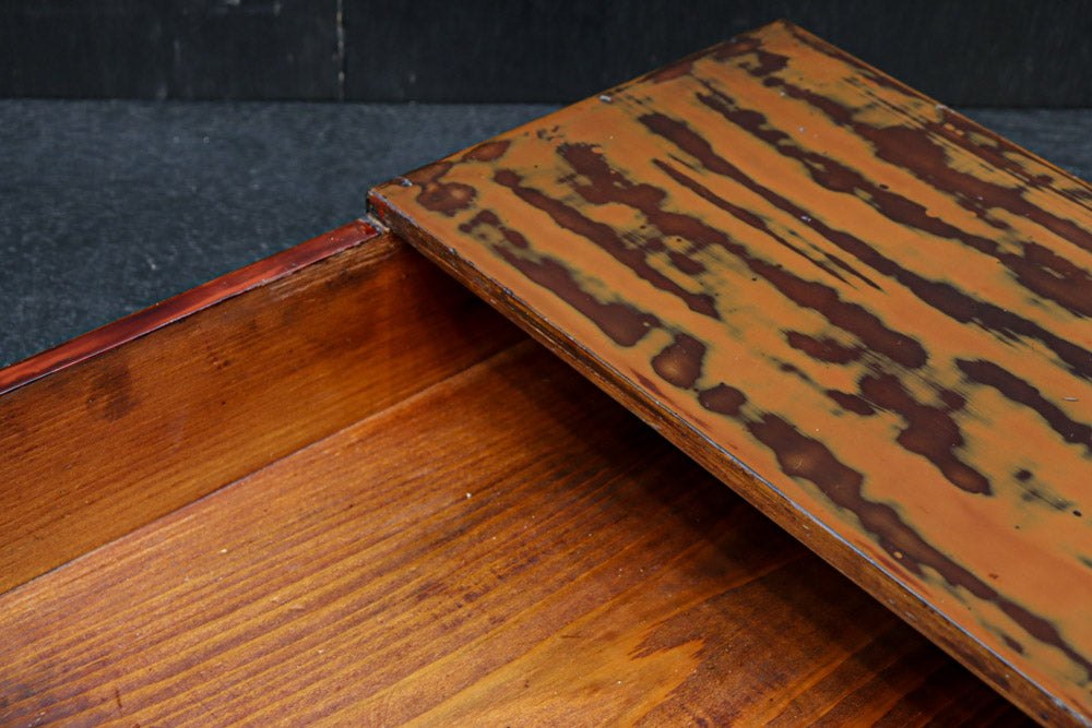 DC7458　艶やかな味わいある模様が素敵な木箱　