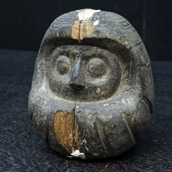 時代を重ねた面持ちある木彫りの中型達磨 DC7462 – 古福庵 [ KOFUKUAN