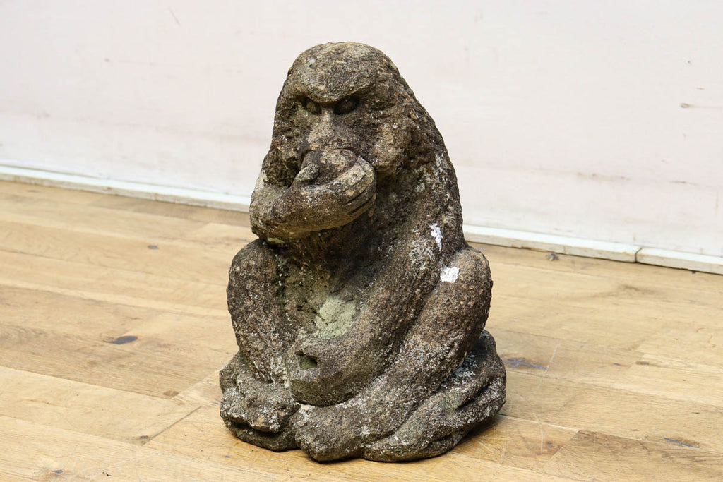珍品‼ 柿を頬張るお猿さんの石像 DC7623 – 古福庵 [ KOFUKUAN