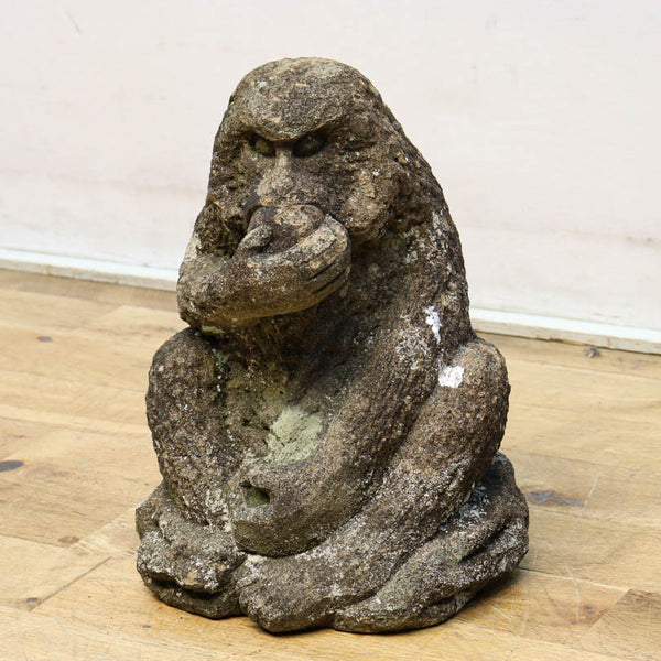 珍品‼ 柿を頬張るお猿さんの石像 DC7623 – 古福庵 [ KOFUKUAN