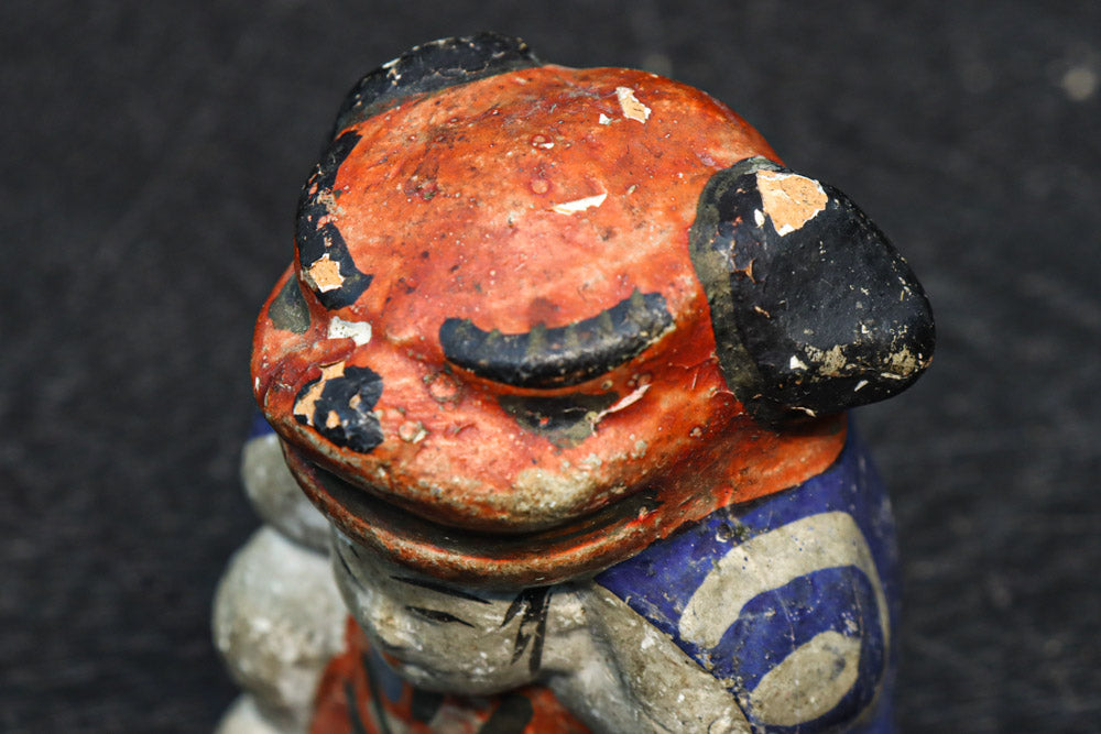 ファンキーな色 土人形 獅子と狛犬 郷土人形 民芸 古道具 アンティーク ファンキーな色 土人形 獅子と狛犬 郷土人形 民芸 古道具