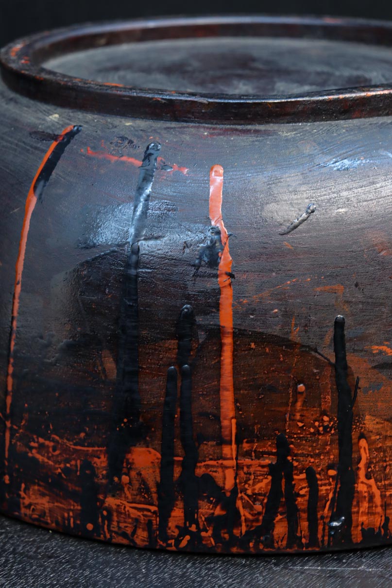 漆の味わいが時代を感じさせる鉢　DC7754