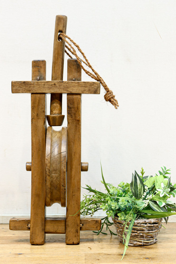 レトロな雰囲気で和の風合いある一連滑車 DC7792 – 古福庵